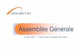 5 juin 2007 – Palais des Congrès de Paris - Arkema.com · Accélérer la mise en œuvre de la stratégie Axes stratégiques Renforcer l’excellence industrielle ... Comité de