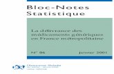 Bloc-Notes Statistiquefulltext.bdsp.ehesp.fr/Cnamts/Bns/86/1.pdf · Département Production, ... L'étude de l'évolution du marché ... les médicaments génériques représentent