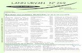 LANN URVAN N° 269 - saint-urbain.com · Pour cela il faut remplir le formulaire OTV « Opération tranquillité vacances » et le déposer à la gendarmerie. Il peut être téléchargé