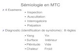 Sémiologie en MTC - Medecine traditionnelle chinoise, …fac.zhongyi.net/telecharger/4Examens.pdf · Sémiologie en MTC 4 Examens Inspection Auscultation Interrogatoire Palpation
