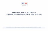 BILANDES TITRES PROFESSIONNELS EN 2016travail-emploi.gouv.fr/IMG/pdf/bilan-tp2016.pdf · Les chiffres clés du titre professionnel en 2016 2 Un patrimoine de 251 titres professionnels