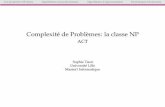 Complexité de Problèmes: la classe NP - ACTtison/AAC/C17/C11.pdf · Les propriétés NP-dures Algorithmes non polynomiaux Algorithmes d’approximation Heuristiques Gloutonnes Complexité