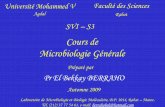 Cours de Microbiologie Générale - université - … · 2014-10-23 · SVI – Cours de Microbiologie Générale Préparé par Laboratoire de Microbiologie et Biologie Moléculaire,