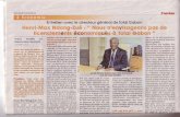 Entretien avec le directeur général de Total Gabon.cocom.rggov.org/veille/1_2016/_files/v20160805 ITW DG TOTAL.pdf · Vendredi 5 Août 2016 l'union . l Entretien avec le directeur