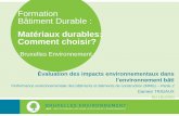 Formation Bâtiment Durable - environnement.brussels · PLAN DE L’EXPOSÉ 1. INTRODUCTION 2. ... Coûts environnementaux Méthode des éléments 3. RÉSULTATS 4. OUTIL UTILISATEUR