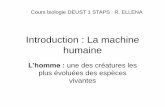Introduction : La machine humainef3.quomodo.com/BAF53626/uploads/482/Introduction et chapitre 1 la... · LA CELLULE : Unité de vie • Introduction : La cellule : la plus petite