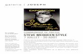 COMMUNIQUÉ DE PRESSE Steve McQueen Style 7 …galeriejoseph.com/wp-content/uploads/2017/06/COMM... · Considéré comme la plus grande star d’Hollywood en 1970, les assu-rances