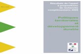 Politique territoriale et developpement durable - PUCA · et sahélienne (Maroc-Burkina Faso) ... l’Agenda 21 issu de Rio incite les collectivités territoriales et leurs partenaires