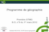 Programme de géographie - hgc.ac-creteil.frhgc.ac-creteil.fr/IMG/pdf/presentationstmgpartie1.pdf · Programme de géographie Première STMG B.O. n°9 du 1er mars 2012 1 ... Thème