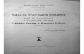 notes grammaire bretonne francois vallee .Grammaire fran§aise et Grammaire bretonne ... En partant