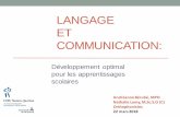 LANGAGE ET COMMUNICATION - institutta.com · Plan de la présentation •Définitions •Développement typique du langage oral de 0 à 6 ans •Les bases de la modalité écrite