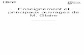 Enseignement et principaux ouvrages de M. Glaire_Bibles/GLAIRE/GLAIRE Jean-Baptiste... · Enseignement et principaux ouvrages de M. Glaire. 1867. 1/ Les contenus accessibles sur le