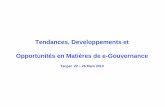 Tendances, Developpements et Opportunités en …old.cafrad.int/Workshops/Tanger22-26_03_10/documents/present-caf-v... · Le projet e-Gouvernance et e-Adm Les services en ligne ...