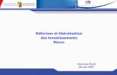 Réformes et libéralisation des investissements Maroc - … · - par une introduction par la Bourse des ... et d’électricité,ramassage des ... la présence commerciale et la