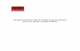 Programmation de la matière de Français pour la …mufps.masteruniversitario.uclm.es/pdf/918/ficheros/CURSO 2010-11... · Programmation de la matière de Français ... considérer