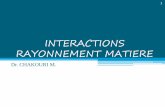 INTERACTIONS RAYONNEMENT MATIEREuniv.ency-education.com/uploads/1/3/1/0/...interaction_rayonnement.pdf · PRINCIPES GENERAUX •Lorsqu’un rayonnement pénètre dans la matière,
