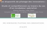 Les dispositifs de pilotage des innovations : Etude et compréhension au travers du ... · 2017-07-10 · Le cas d’un incubateur spécialisé / 3 projets . ... Languedoc Roussillon