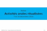 Atelier Activités orales ritualisées - ac-orleans-tours.fr · (« Les pavages » extrait de « Apprendre à parler » - DVD Scéren-CNDP) - formuler des consignes - nommer les objets