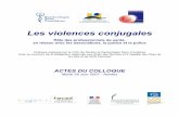Les violences conjugales - Gynécologie Sans … · Colloque organisé par le CHU de Nantes et Gynécologie Sans Frontières Avec le concours de la Délégation régionale aux droits