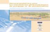 Recommandations pour les installations · PDF fileRecommandations pour les installations photovoltaïques de pompage et de potabilisation Le système photovoltaïque de pompage le