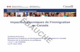 Impacts économiques de l’immigration au Canada · Les opinions exprimées dans les documents publiés par la Direction de ... directement au marché du travail. Les nouveaux immigrants