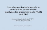 Les risques techniques de la centrale de Fessenheim ... · 10 I. Corium / Eau (2) ☹Les parties dévoilées démontrent que les incertitudes sont grandes quant à la pertinence de