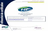 NF ENVIRONNEMENT AMEUBLEMENT NF 217 - fcba.fr · DQ-CERT 17-307 – révision 12 Annule et remplace le MQ-CERT 15-340 du 21/07/2015 Appouvé pa le epésentant légal d’AFNOR etifiation