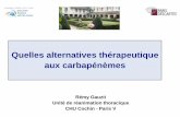 Quelles alternatives thérapeutique aux carbapénèmes · améliorer la prescription CPB
