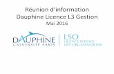 Réunion d’information Dauphine Licence L3 · PDF file(semestre 1) –Diagnostic d’une entreprise, croissance et politiques, stratégies de développement –Cours transversal