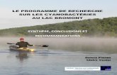 LE PROGRAMME DE RECHERCHE SUR LES … · Fonds québécois de la recherche du Québec sur la nature et les technologies ... Autres documents sur le lac ... Les algues sont des plantes