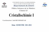 Filière Sciences de la Matière Chimie S3 - …fsac.weebly.com/uploads/1/1/1/3/11138722/chapitre_1_de_cristallaux... · Solide liquide gazeux Les trois états de la matière ...