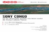 SONY CONGO - Le Tarmac · linguistique, une copulation entre les lignes. ... NOTE DU METTEUR EN SCÈNE ... toutes les images et métaphores sont sans équivoques, ...