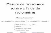 Mesure de l’irradiance solaire à l’aide de radiomètres · Reconstruction statistique à partir de canaux. Reconstruction physique à partir de raies. M. Kretzschmar Irradiance