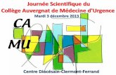Mardi 3 décembre 2013 - esante-auvergne.fr · 11h45-12h00 Mesures d’isolement (CHU Clermont Ferrand ). 12h00 -12h30 Actualité en médecine d’urgence : Les nouveaux anticoagulants