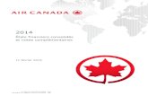 États financiers consolidés et notes complémentaires · Nous avons effectué l’audit des états financiers consolidés ci-joints d’Air Canada et de ses filiales, qui