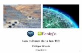 Avril 2015 Conference EcoInfo CNRS Metaux dans les … · Abondance des éléments dans la croûte terrestre Réserves base en milliers de tonnes (échelle logarithmique) erne nt