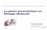 La phase préanalytique en Biologie Médicalebiologica.ma/pdf/3.pdf · La phase préanalytique en Biologie Médicale Younes El Jahiri Pharmacien Biologiste Expert visiteur MICNT NM.