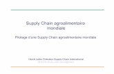 Supply Chain agroalimentaire mondiale · Ces modèles doivent contributer en termes à l’avantage concurrentiel en identifiant les enjeux lourds associés, en préparant les arbitrages