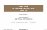CoursJAVA: Lebasesdulangage Java - julien.sopena.frjulien.sopena.fr/enseignements/L3-PRO-JAVA/cours/01-Bases_java/01... · Java enquelquesmots Comparatif Java etC++ Programmationorientéeobjets.