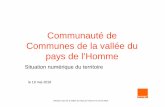 Communauté de Communes de la vallée du pays de … · L’aménagement en Très Haut Débit : FTTH 4 5 Réunion CDC de la Vallée du Pays de l’Homme le 19 mai 2016. Les enjeux