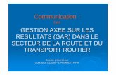 Communication : *** GESTION AXEE SUR LES ... - …-5-Benin.pdf · Gestion Axée sur les Résultats (GAR). Les points focaux de la Direction de la Programmation et de la Prospective