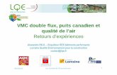 VMC double flux, puits canadien et qualité de l’air ... · VMC double flux, puits canadien et qualité de l’air Retours d’expériences Alexandre PAUL –Enquêteur REX bâtiments