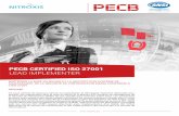 PECB CERTIFIED ISO 27001 LEAD IMPLEMENTER · avec les normes ISO 27003 ... Présentation de la suite des normes ISO 27000 ainsi que du cadre normatif, légal et réglementaire