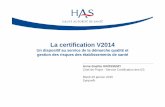 La certification V2014 - synprefh.org · du rapport 7 Présentation HAS - Synprefh - Janvier 2015. ... risque (*): endoscopie, Radiothérapie, Médecine nucléaire, Imagerie interventionnelle,
