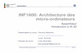 INF1600: Architecture des micro-ordinateurs · INF1600: Architecture des micro-ordinateurs Assembleur Introduction à IA-32 ... Exercices À partir de l'etiquette a le contenu de
