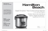 Digital Simplicity TM Rice Cooker & Food Steamer …useandcares.hamiltonbeach.com/files/840241600.pdf · vapeur Digital SimplicityMC Capacité de 473 ml à 3,3 L 840241600 ENv10.indd
