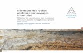 Mécanique des roches appliquée aux ouvrages souterrains · PDF file2017 - 2018 Mécanique des roches appliquée aux ouvrages souterrains Méthode de classification des terrains et