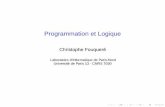 Programmation et Logique - LIPNfouquere/ENSEIGNEMENT/LEE/LIC_P13.pdf · Programmation et Logique ... Logique des prédicats du premier ordre : • Prédicats dont les arguments sont