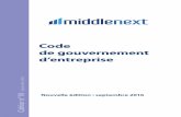 Code de gouvernement d’entreprise - middlenext.com€¦ · Palais Brongniart 28 place de la Bourse 75002 Paris Tél. 01 55 80 75 75 Code de gouvernement d’entreprise Cahier n°10