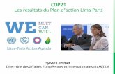 Les résultats du Plan d’action Lima Paris · Au total, le LPAA représente aujourd’hui: ... Energie L'Initiative pour l'énergie renouvelable en Afrique, que la France a particulièrement